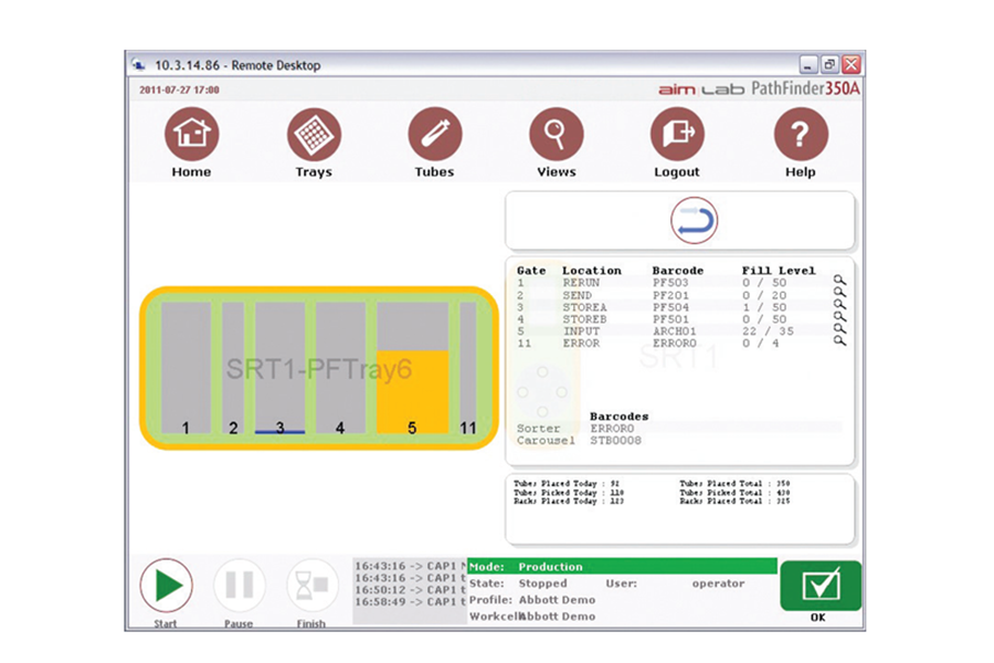 PathFinder 350A user interface GUI