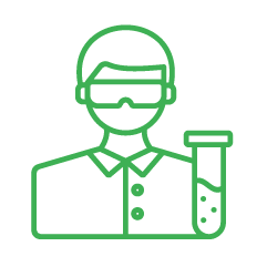 reduce biohazard exposure lab green icon